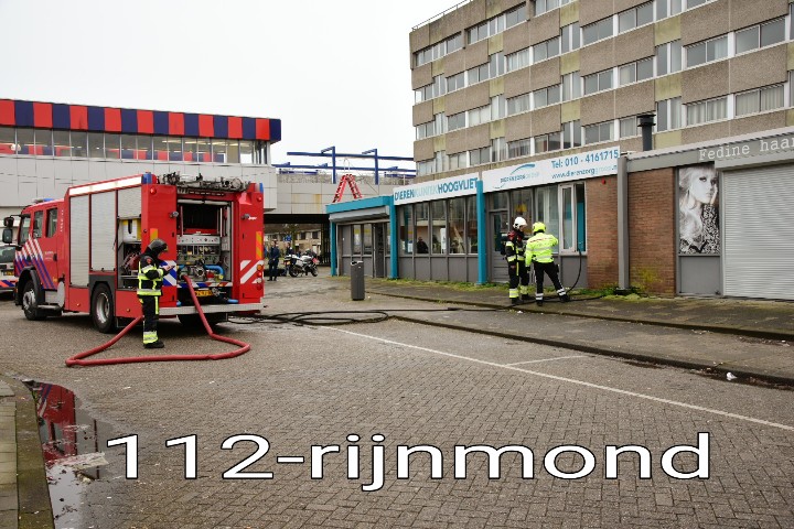 Melding brandweer Dijkwerker Poortugaal inzake middelbrand