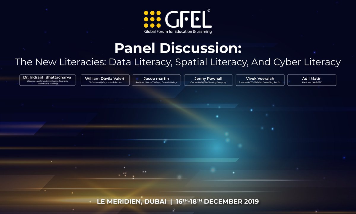gfelworld's tweet photo. Join our panelists as they talk about embracing 21st-century literacies that can revolutionize global education. Watch the action here: https://t.co/pp3L707J8D
#EducationConference #GFEL #GFEL2019 #GFELDubai #GFELDubai2019 #GFELDay1 #EventisLive #PrismEvents #PanelDiscussion https://t.co/Tb62LhKNdz