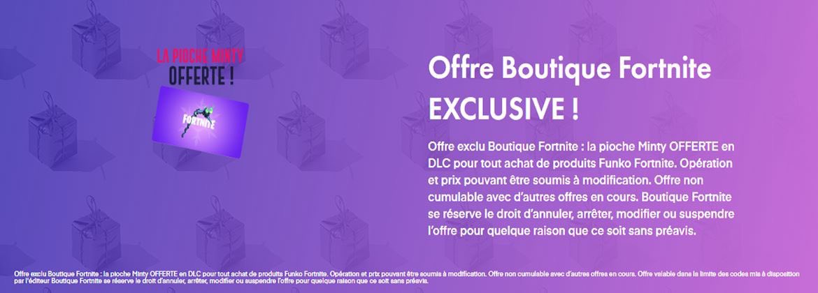 BoutiqueFortnit's tweet image. Une pioche #minty offerte en DLC pourntout achat de produits #FunkoPop #Fortnite sur la boutique !

1 Code à gagner parmi les LIKES et RT ! 🎅🎄🎁   

Plus d’infos ici : boutique-fortnite.com/fr/111-no%C3%A…

#Fortnite #battleroyale #piocheminty #mintycode #MintyCodesFREE #mintypickaxe #minty