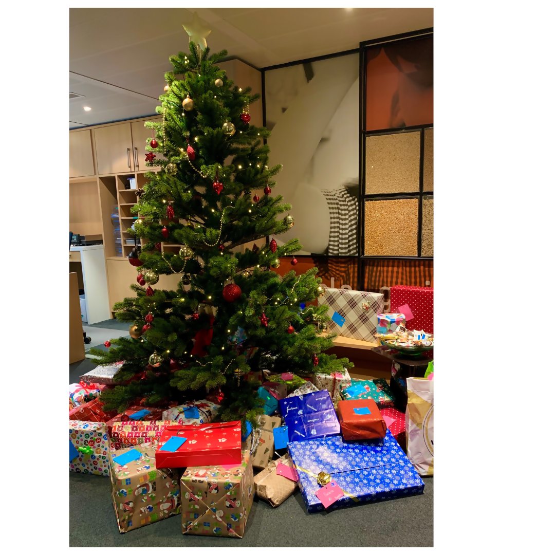 CPW_Global's tweet photo. The #CPW solidarity tree is up, and our employees aim to deliver some happiness to less fortunate kids at this time of the year, with some presents. 
The kids will be joined by the local Hockey team, LHC mascot and Santa Claus who will hand out the presents this Wednesday. https://t.co/5trvpfN3As
