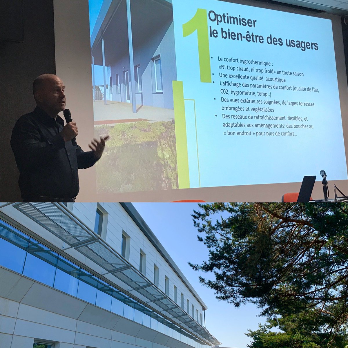 Matinales biosourcés à la DREAL de Lyon . Merci aux organisateurs ! Une belle matinée . Retour d’experience surélévation à Bron immeuble de bureaux en site occupé 
1000m2 en 6 mois .... Bois locaux et chanvre !
<a href="/eospacelyon/">Campesi</a> 
@EcoBatimentAURA 
<a href="/VADurable/">VAD</a> 
@FiliereBois