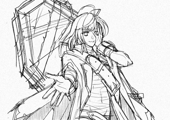アクィエル下書き+線画 