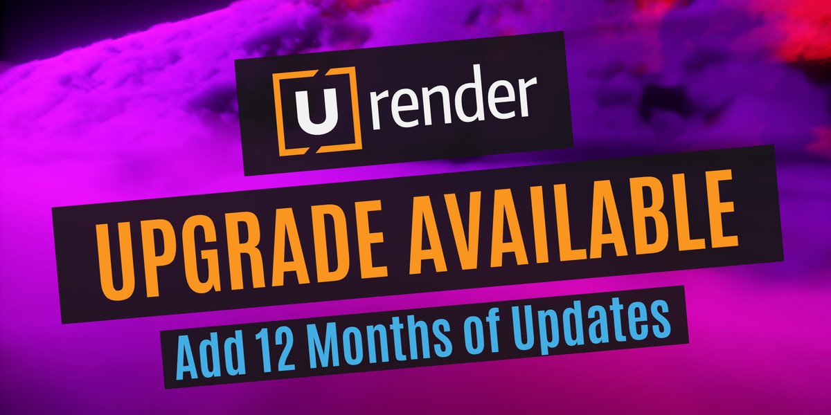 urender3d's tweet photo. Upgrades for U-RENDER are available now!
Add another 12 months of updates for EUR 120 / USD 135
(net plus applicable taxes)
https://t.co/nC8HnFPA51
#urender #reallyrealtime #realtime #rendering #upgrade #update #design #mograph #motiondesign #animation #visualization https://t.co/fzwj9NREEG