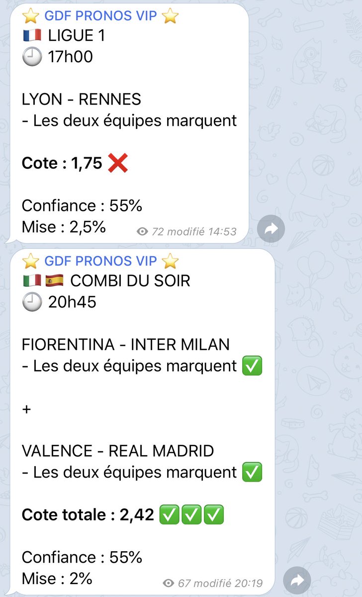 MorganeeC's tweet image. Hier avec @GdfPronos sur telegram ! 2/3 mais deux très belles côtes 🥳🥳 #TeamParieur #Unibet #ParisSportif