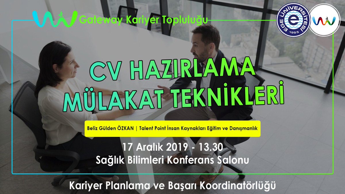 nazangunay's tweet photo. 17 Aralık 2019 tarihinde Sağlık Bilimleri Fakültesindeyiz. @Gatewaycareer ile birlikte düzenlediğimiz CV Hazırlama ve Mülakat Teknikleri Eğitimine tüm öğrencilerimiz davetlidir. Bekliyoruz 😊 https://t.co/vCfYYWt2s9
