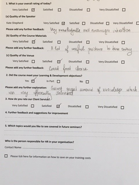 KSAemplawTrain's tweet photo. Need an interactive Employment Law update that is "expertly delivered" "engaging" and "fun, informative with a good mix of topics"? Our next workshops with @MBL will run throughout the UK in 2020. Here's just a few comments from last week's workshop in Leeds #ukemplaw #mbl https://t.co/Ui4sL7lnus