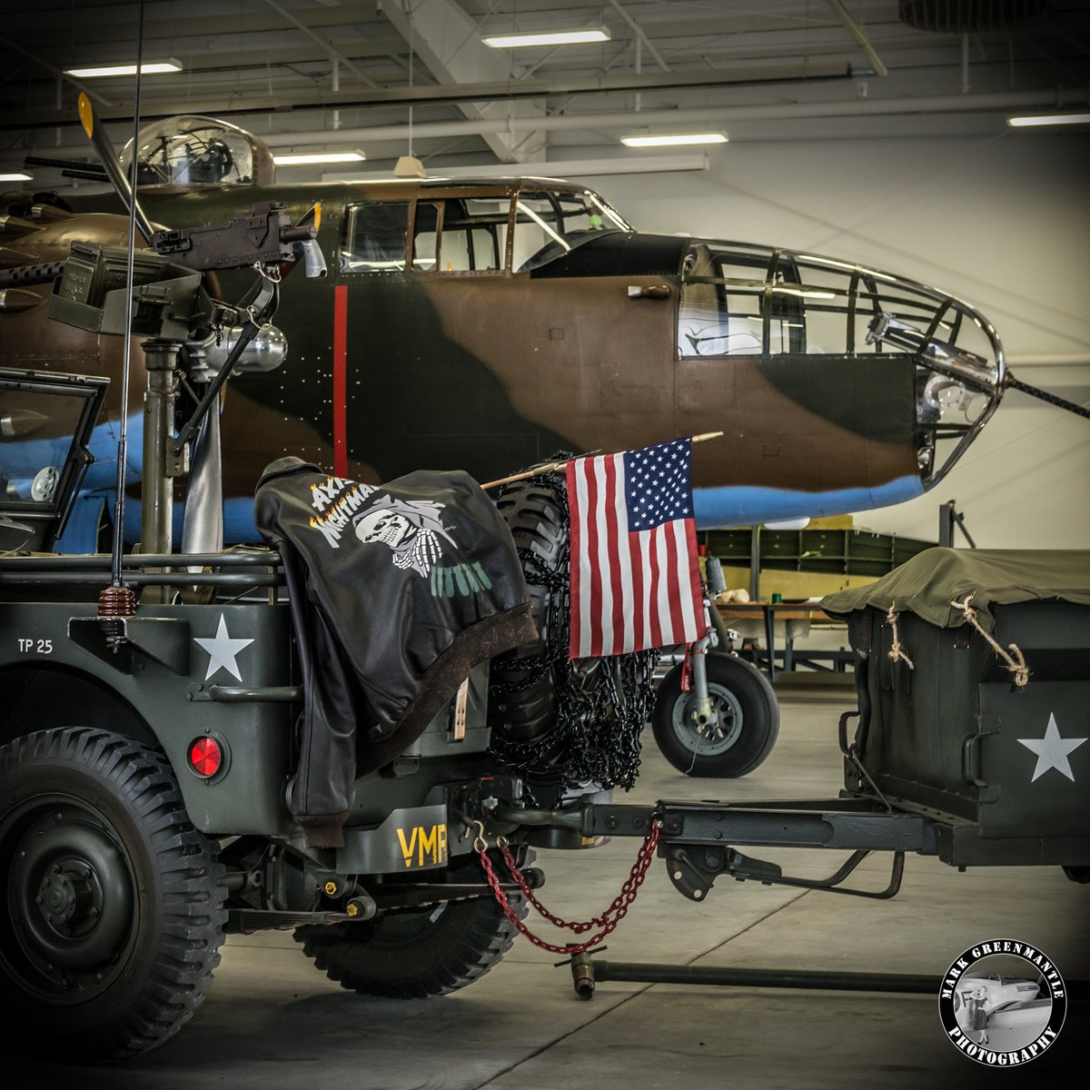 airtoairphotos's tweet photo. Finally got the chance to sit and start watching the lunacy of @Catch22 and loving seeing the @TristateWarbird B-25 Mitchell warbird in action. Here it is back in 2015 while it was in its previous 'Axis Nightmare' colours. https://t.co/080W6oXaLF