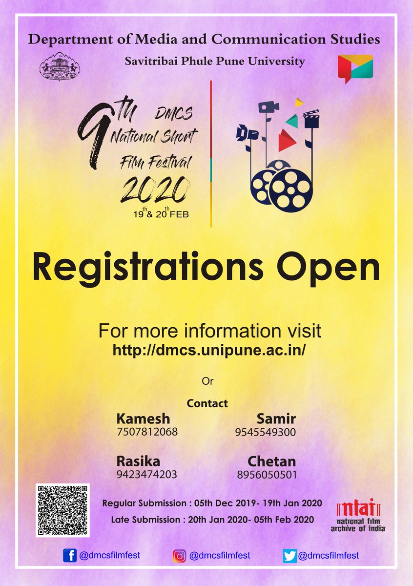 DMCSFilmFest's tweet photo. The registration for the 9th DMCS NSFF is now open!
Send in your entries today!
#dmcs #nsff #nsff2020 https://t.co/QZjAxhSIAK