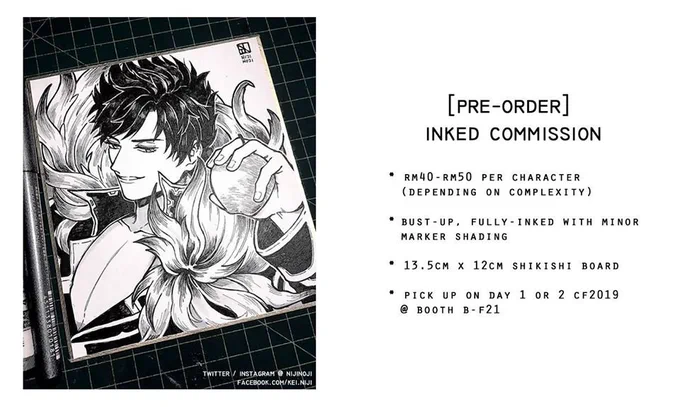 Preorder for #CF2019 commission up! RTs are appreciated 

Because I'll be taking very limited slots this time round, it may not be on a first-come-first-serve basis.

I'll be taking 1 slot from each: IG, Twitter, Facebook

Preorders will be closed by Wednesday noon! (1/2) 