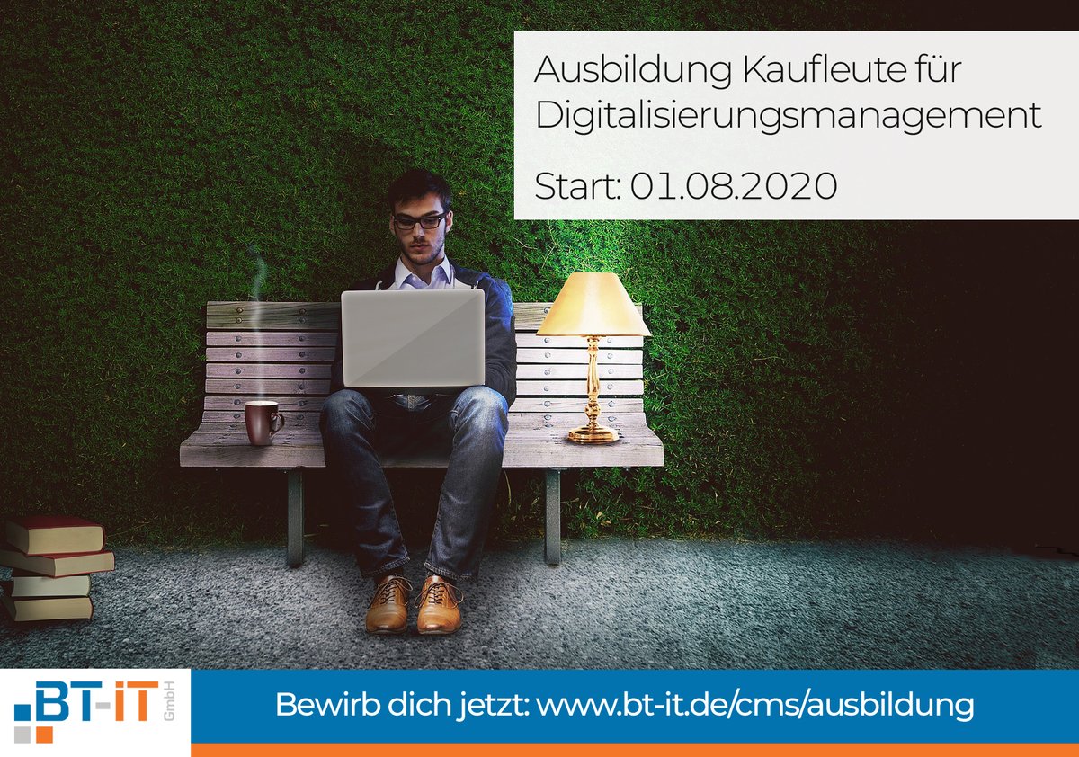 2020 noch nichts vor?
Dann starte deine Ausbildung bei der BT-IT zum:
Kaufleute für Digitalisierungsmanagement (m/w/d)
Wir freuen uns auf Deine aussagekräftige Bewerbung!
bt-it.de/cms/ausbildung…
#Ausbildung #BTIT #IT #Informatik #ITKaufmann #Digital  #Oldenburg #Westerstede