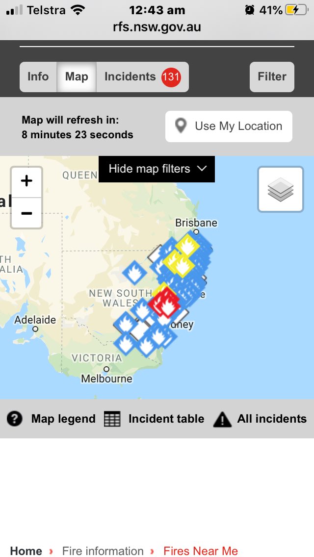 mswarriorLMS's tweet image. At 1am 17/12/2019 these are the FIRES 🔥 IN NSW. What are you both doing ?@GladysB @ScottMorrisonMP ? ✈️🌴🌺 @rationalbitch @elliemail @very_grem @narelleford @NSWRFS @The_NDL @simonahac @PortmacquarieA @MRTaree @TripleMNewy  #MorrisonFires @kulnurarfb #RFS