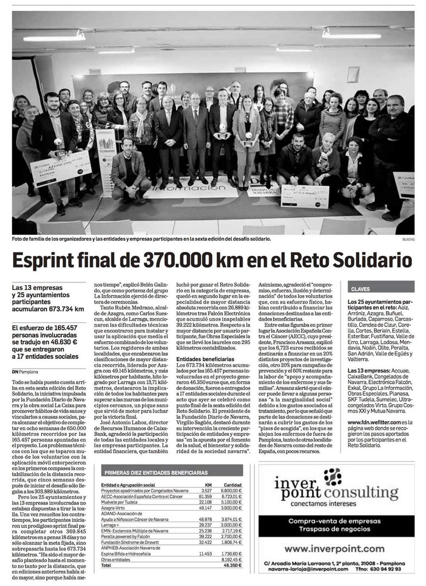 ℹ️ RETO #SOLIDARIO, CON LA PARTICIPACIÓN DE LA Fundación Banco de Alimentos de Navarra | 👉➡️ESPRINT FINAL DE 370.000 KM. <a href="/DiariodeNavarra/">Diario de Navarra</a> <a href="/FundlaCaixa/">Fundación ”la Caixa”</a> <a href="/Fundacion_BAN/">Fundacion_BAN</a> 

#RepartirNosConecta #ContraElHambreYElDesperdicio

☎️ 948 30 38 16 | 📲comunicacion@bancoalimentosnavarra.org