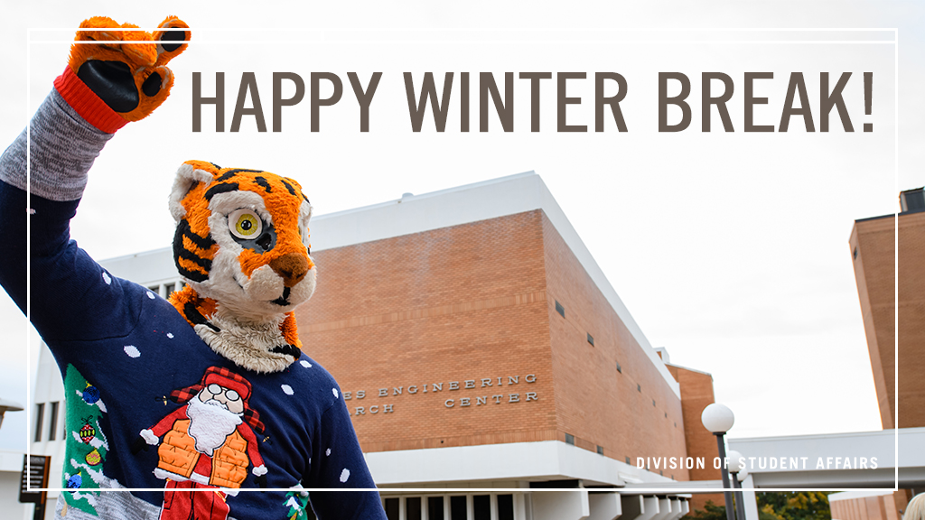 ClemsonSA's tweet photo. Enjoy your well-deserved winter break, Tigers! Congratulations on finishing exams strong. Take some time to relax with friends and family, and we can’t wait to see you when you get back! #ExperienceRelaxation https://t.co/psPTeI9hmV