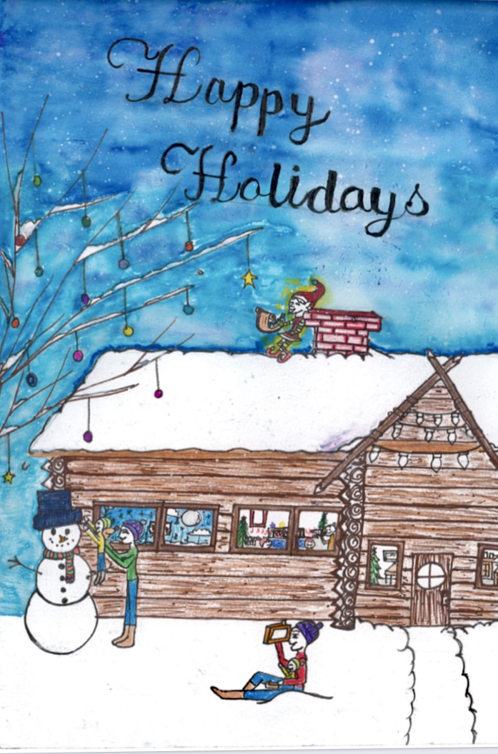 Day 11-We are Merry that VCHS offers 18 Varsity teams &amp; 4 JV teams. Last year, VCHS had 250 athletes, equating to 20% of students. Athletes for the Vipers are from AdVance Academy, VC Early College &amp; VCHS. 

Today’s holiday artist is Mariela Escribano Chantal, 12 grade, VCHS