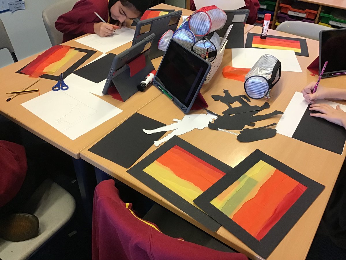 CharlWhitmore's tweet photo. We have been creating our silhouettes based on WW1 @BelgraveAcademy https://t.co/qhGOHe9COE