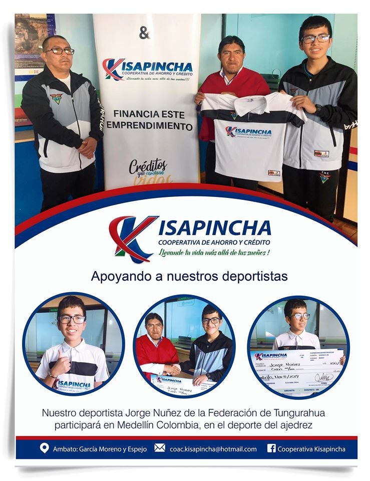 coackisapincha's tweet photo. Apoyando a nuestros deportistas ! #CooperativaKisapincha https://t.co/47cAgPRLbJ