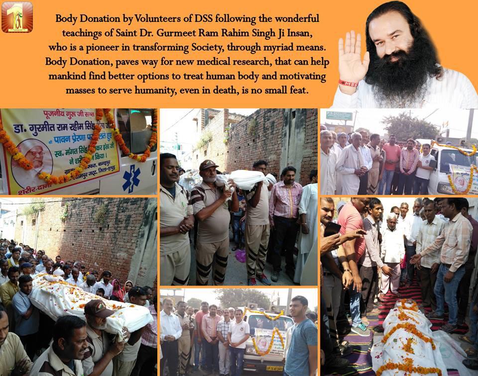 Jassi43016121's tweet photo. #ServingBeyondLife
With great guidance of Saint @Gurmeetramrahim the volunteers donated body after Death for medical research. It's wonderful job by Dera volunteers. @derasachasauda https://t.co/Nt9k7Bkej7