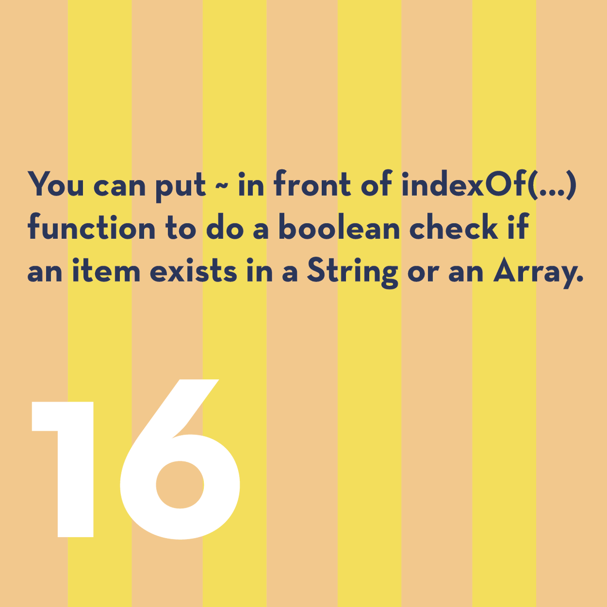 JSLeague_ro's tweet photo. An interesting fact to make your JS developerโs life easier
Use ~ wisely โ๏ธ
#jsfact #jsadventcalendar #javascript #jsromania #jsleague #javascriptislife #jsworlddomination https://t.co/esCWFq4GrB