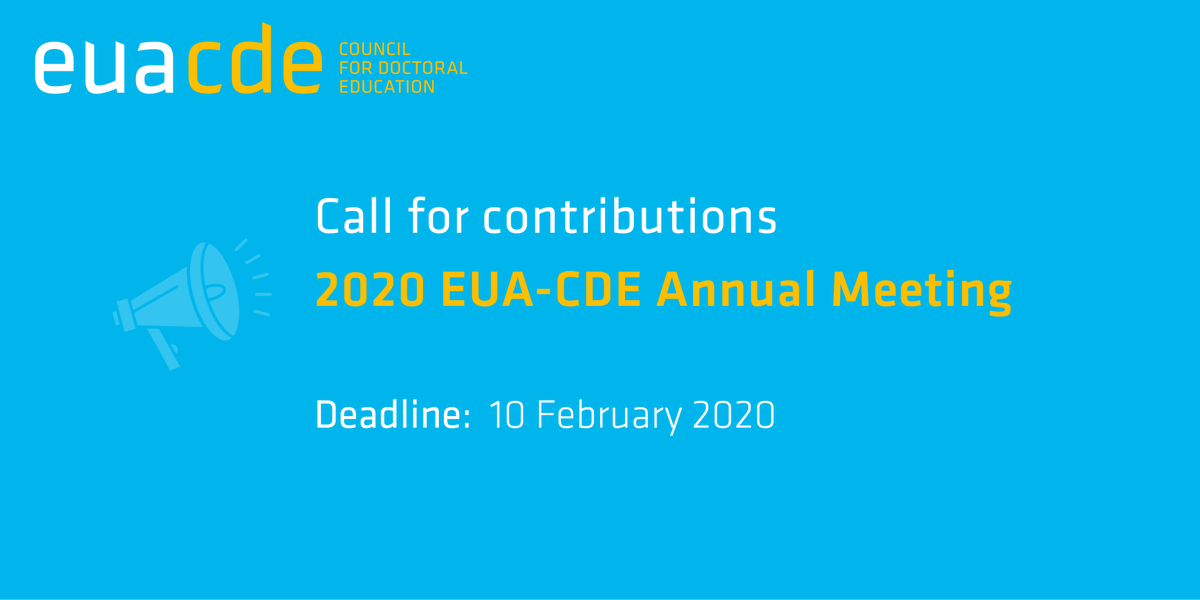 euatweets's tweet photo. 📢 The call for contributions to the 2020 #EUACDE Annual Meeting is out! Get involved and send us your proposals on #institutionalgovernance, #institutionalprofile, infrastructure #datamanagement, #technologicaltransfer, #communication and more 👉 https://t.co/izN8FMZKFS https://t.co/4yT0n22HLa