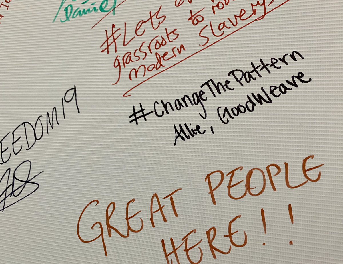Allie_Gardner_'s tweet photo. So great to reconnect with friends from around the world at last week’s Freedom from Slavery Forum and share a bit about the ways in which @GoodWeave works with businesses to combat child labor and forced labor in supply chains! #ChangethePattern #Freedom19 https://t.co/ehxGEEfNob