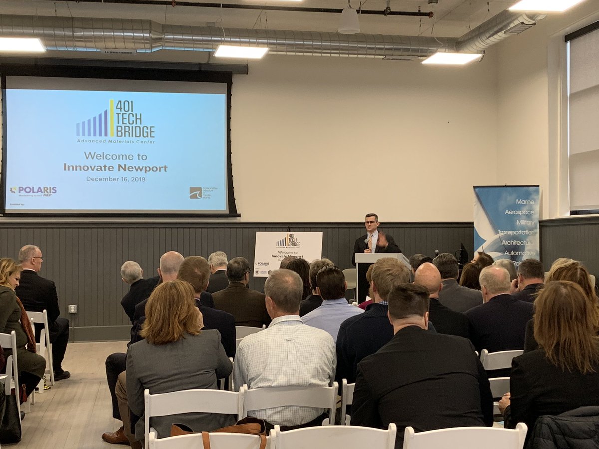 401 Techbridge Materials Innovation Center launch at <a href="/InnovateNewport/">Innovate Newport</a>. Very exciting news for the State and region. Great job <a href="/RIMarineTrades/">RIMTA</a> <a href="/USNavyResearch/">Office of Naval Research (ONR)</a> <a href="/NUWCNewport/">NUWC Newport</a> <a href="/cowanchristianh/">Christian Cowan</a>