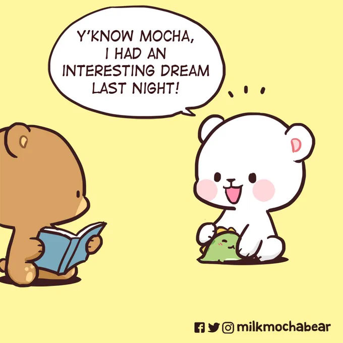 It's on the tip of my tongue...?
---
Feel free to mention your special friend/lover ♡

#milkmochabear
#milkandmocha 