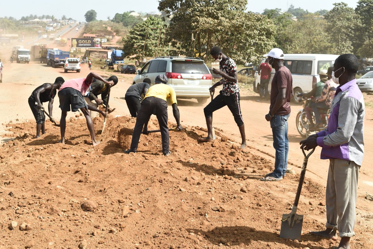 MyCelebrationTV's tweet photo. WOW!!  APOSTLE SULEMAN IS AT IT AGAIN

@APOSTLESULEMAN has taken it upon himself to repair the popular Benin-Abuja/Okene Expressway in order to ease the movement of motorists during this festive season.

Love is the greatest gift.
Christ still lives amongst men. https://t.co/3VVUgT2bkb