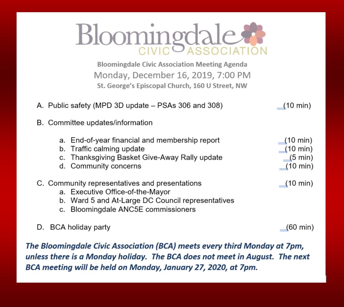 Scott Roberts (@scottrobertsdc) on Twitter photo come out to this evening's <a href="/BloomingdaleCA/">B'Dale Civic Assn</a> meeting & holiday party at 7:00pm -- at #BloomingdaleDC's <a href="/StGeorgesDC/">St Georges DC</a> 🎄🍪🍬
#communityengagement
#meetyourneighbors
bloomingdaleneighborhood.blogspot.com/2019/12/monday… come out to this evening's <a href="/BloomingdaleCA/">B'Dale Civic Assn</a> meeting & holiday party at 7:00pm -- at #BloomingdaleDC's <a href="/StGeorgesDC/">St Georges DC</a> 🎄🍪🍬
#communityengagement
#meetyourneighbors
bloomingdaleneighborhood.blogspot.com/2019/12/monday…