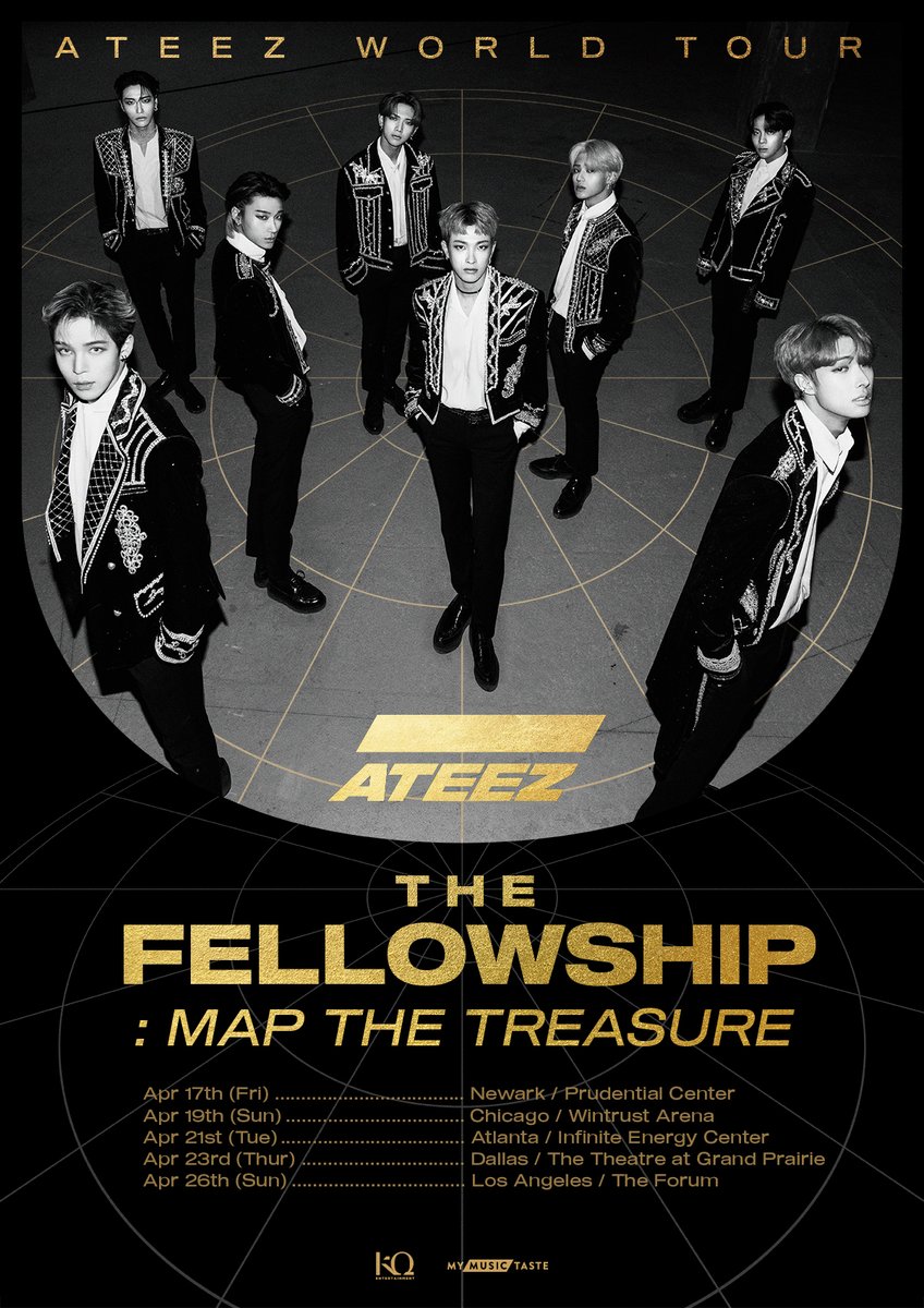 ATEEZ x US TasteMakers! 👀
Ahead of the presale starting today , here are the links for every city🔽

• Newark : mmt.fans/6GbI
• Atlanta : mmt.fans/6Ghu
• Chicago : mmt.fans/6GJ2
• Dallas : mmt.fans/6GGU
• LA : mmt.fans/6G4e