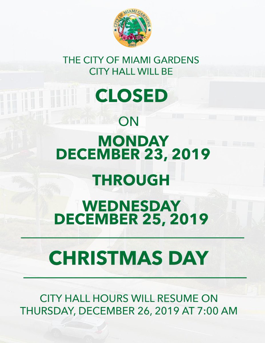 City Of Miami Gardens On Twitter Notice Of Miami Gardens City