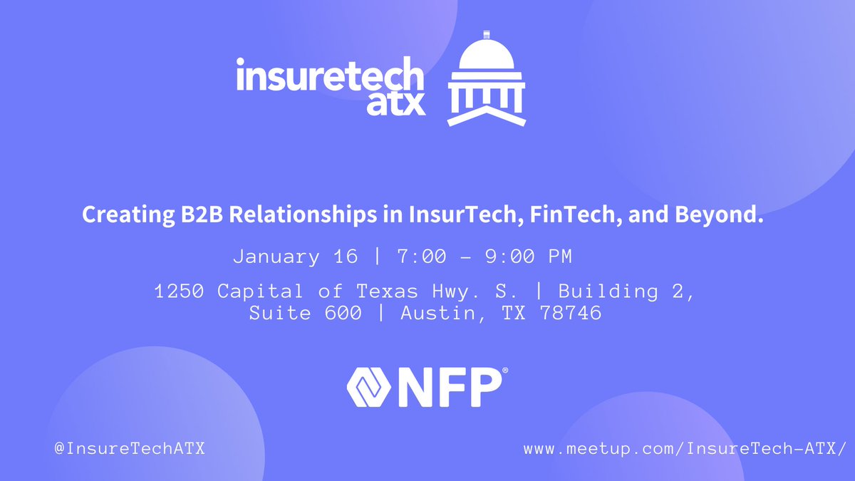 InsureTechATX's tweet image. We’ll be back next year with monthly meetups! Our first meetup of 2020 will be on January 16 | 7:00 PM | NFP Offices.

RSVP: meetup.com/InsureTech-ATX…
.
@LumenInsure