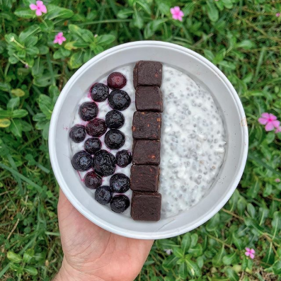 This chia pudding (topped with our Fruit &amp; Nut Bites) is a tasty, filling option for breakfast, dessert, or anywhere in between. Thanks for creating it, @glutenfreegalpal!