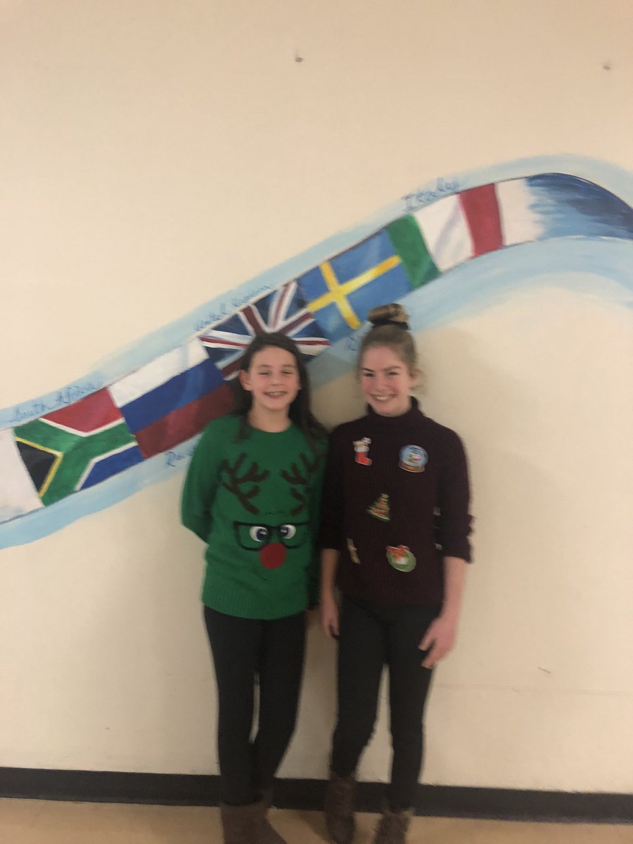 APugsleyConnell's tweet photo. Lots of spirit at Rocky Lake! Ugly sweater day! @RLJH_HRSB https://t.co/FCMBmWb30J