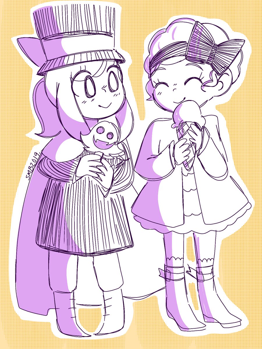 sharing an ice cream with your best friend! #bowkid #hatkid #AHatInTime #ahit #fanart #ahatintimefanart #ahitfanart