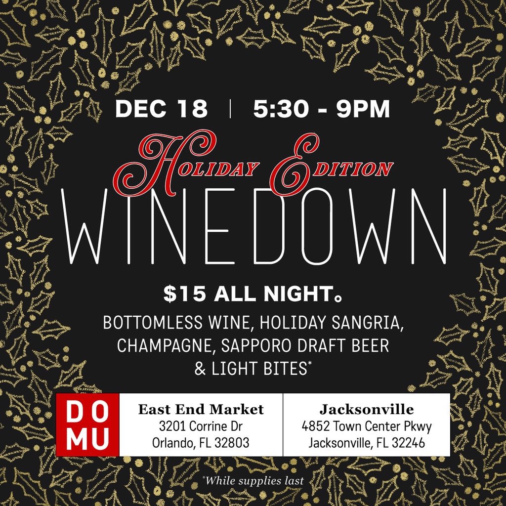 masappeal's tweet photo. This Wed is one of my favorite events to spin!  We winding up at the WineDown at Domu!   All You Can Drink Wine, Beer, Champagne and Sangria with Light Bites all for $15!  5:30 -9!  Come shake off those hump day blues! https://t.co/oxbwhlMi5x