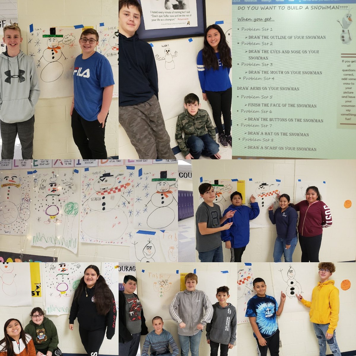 MathGuajardo's tweet photo. Semester Post Review... Do you want to build a snowman?  #709math @avmvikings #almostwinterbreak https://t.co/rSojYa45Nr