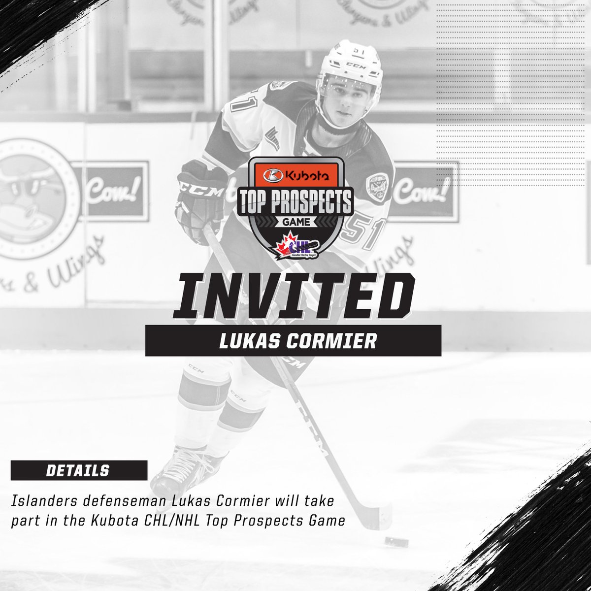 Congratulations to our very own Lukas Cormier, who has been selected to participate in the 2020 Sherwin Williams CHL Top Prospects Game!