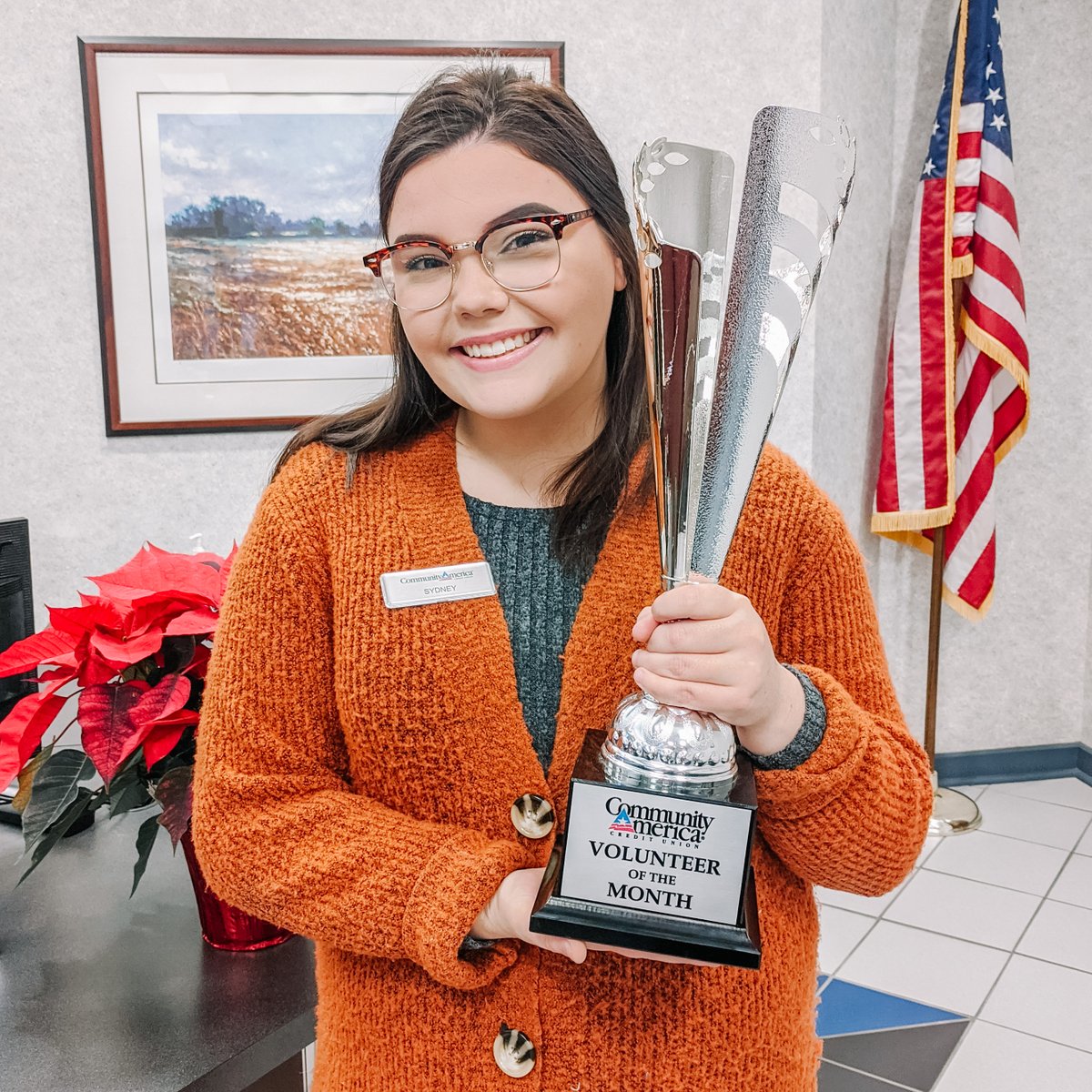 CommunityAmerCU's tweet photo. Our Volunteer of the Month is Sydney from our Blue Springs Outer Road branch! As a thank you to Sydney, our CommunityAmerica Foundation is donating $100 to @kcpetproject in her name. #CACUGivesBack https://t.co/0QqUk2lJ7E