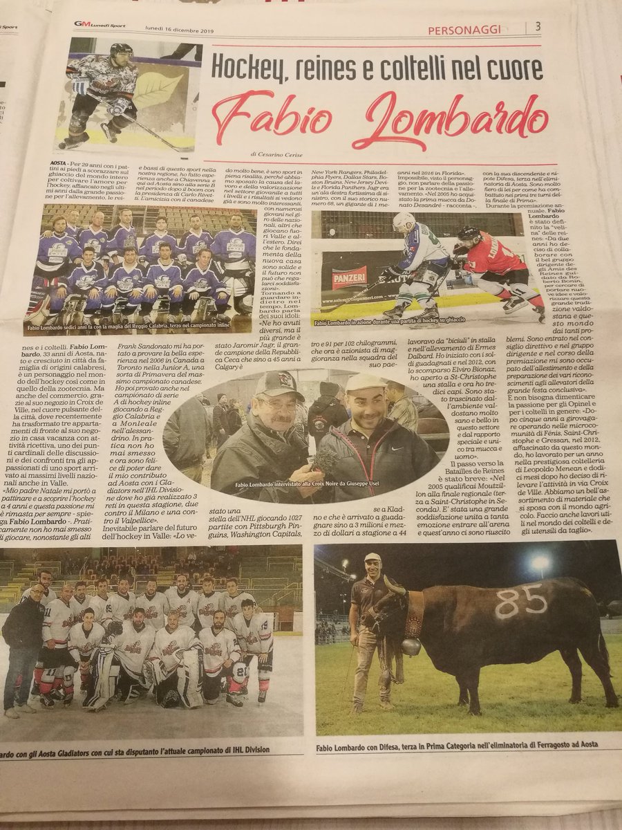hcgladiators's tweet photo. Storie di #hockey #HockeyTwitter in #valledaosta Bella intervista di @Gazzetta_Matin https://t.co/KzUrhyfRos