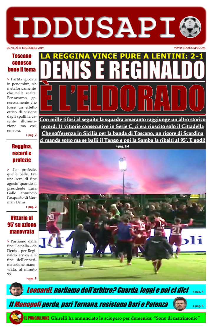 Iddusapi's tweet photo. Serie C 2019/2020: Sicula Leonzio-Reggina 1-2
DENIS E REGINALDO
È L'ELDORADO
https://t.co/NEhcobVEq9
#Iddusapi #AreaAmaranto #SiculaLeonzioReggina #Reggina #LucaGallo #SerieC #MimmoToscano #Ghirelli #Leonardi #Eldorado #Denis #Reginaldo https://t.co/ohkQNhdodf