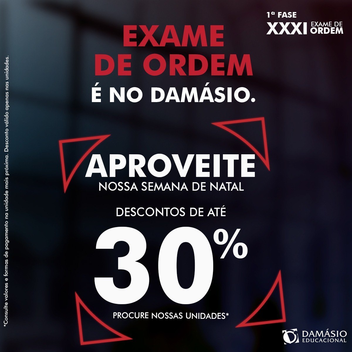 DamasioColatina's tweet photo. Ei, aproveite nosso desconto de até 30% no 1° fase do XXXI da OAB, corra pra Damásio Colatina!

Unidade Colatina: R. Elza Benetti Machado, 67 - Centro, Colatina https://t.co/zIWBCD1Qrn