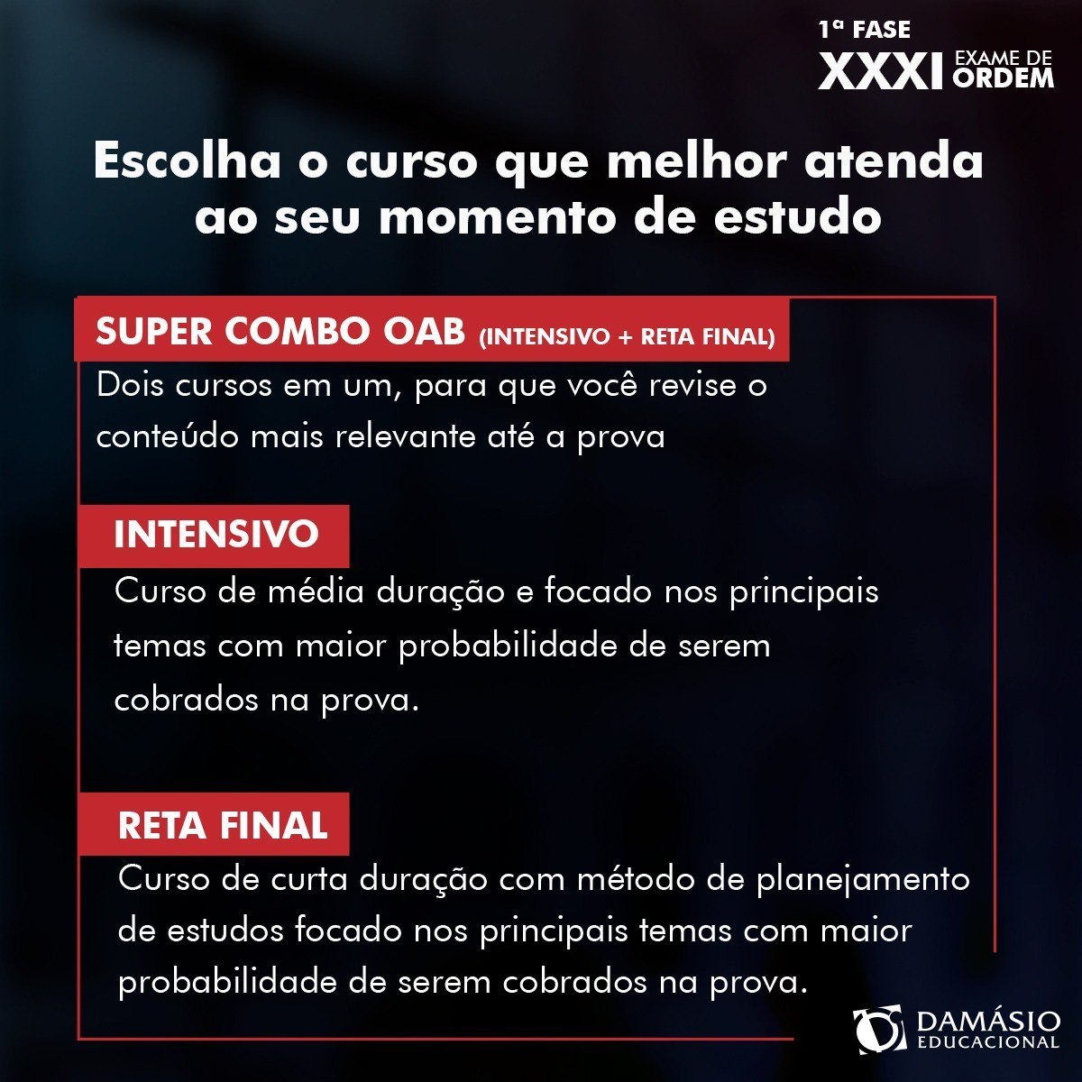 DamasioColatina's tweet photo. Ei, aproveite nosso desconto de até 30% no 1° fase do XXXI da OAB, corra pra Damásio Colatina!

Unidade Colatina: R. Elza Benetti Machado, 67 - Centro, Colatina https://t.co/zIWBCD1Qrn