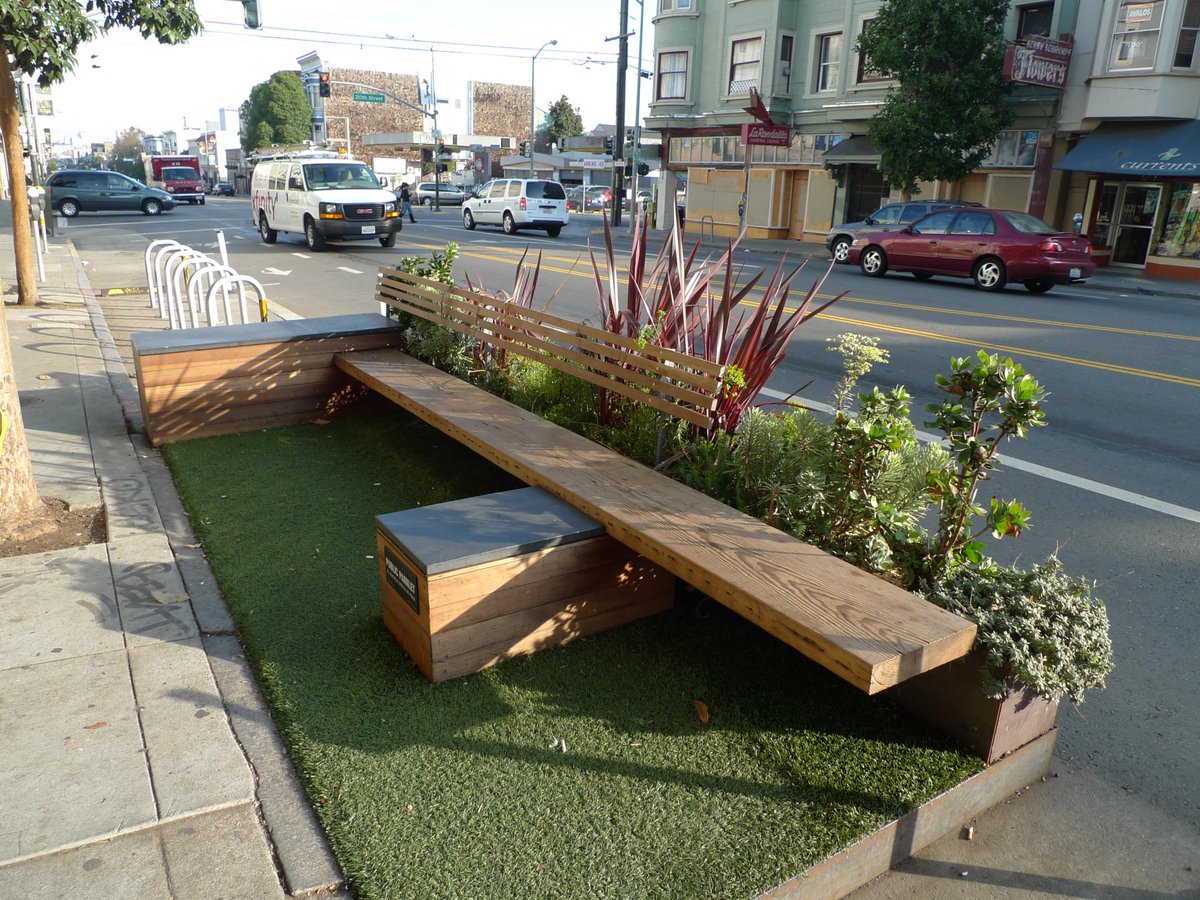 On-street parking can be converted into parklets, providing a bit of beauty, some habitat and a place for people where there is currently a lifeless space used to store cars. How would downtown change if we replaced even just 10 parking spaces (less than 1%) with parklets?