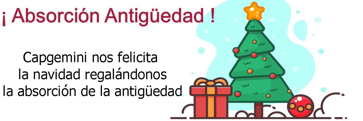 CCOO_Capgemini's tweet photo. ¡¡ Detalle de Capgemini para estas navidades !! Absorción de Antigüedad .... Léelo en nuestra web

https://t.co/JNlAAdulY6 https://t.co/LzqCzNWnOv