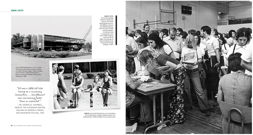 UABNews's tweet photo. Journey through time with a 200-page pictorial book that chronicles #UAB’s rise to a leading doctoral research university. 🔥 

“Fifty Years of Dreams and Discoveries” is available at https://t.co/F5Snngr8ti or in @THEUABBOOKSTORE.

 #UAB50 📖https://t.co/ypLx0Iotdd https://t.co/bgM0cAgFJg