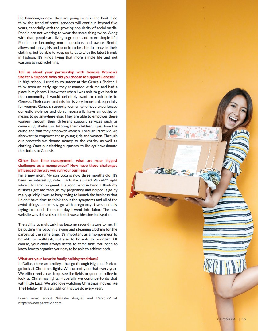 Parcel22's tweet image. Honored to be featured in CEO MOM Magazine! #mompreneur issuu.com/ceomommagazine…
