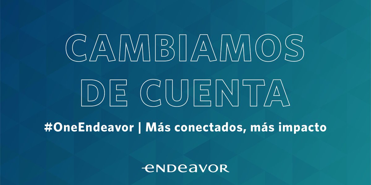 ¡Atención! Cambiamos de cuenta* | Mientras más conectados estamos, más impacto generamos. Por eso te invitamos a ser parte de la comunidad emprendedora más potente del país y seguirnos en <a href="/EndeavorArg/">Endeavor Argentina</a>
  
*El 31/01/2020 esta cuenta quedará inactiva