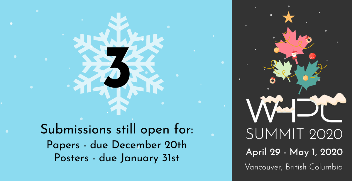 women_in_hpc's tweet photo. On the 3rd day of Christmas, we’re celebrating WHPC… with 3 #WHPCSummit submission types! Missed the tutorial deadline? There’s still time to submit a paper by 20 Dec, or a poster by January 31. Details: https://t.co/cJZNI0ziNw #WHPCSummit #WHPCadvent https://t.co/lNqw2kv2Gr