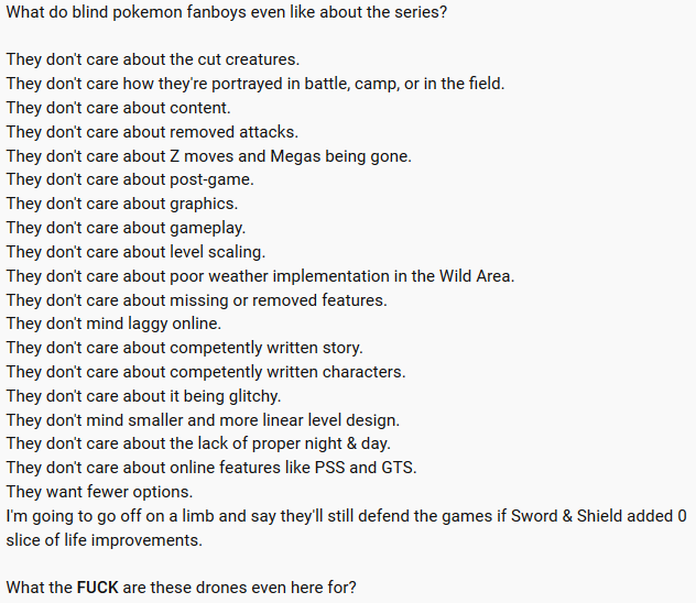 YesteryearRunes's tweet photo. @GAMEFREAK_info Stop making games for people like this.

#GameFreakLied
#BringBackNationalDex
#BringBackMegas
#BringBackALLContent
#DelayIsTheRightWay
#NoMoreYearlyGames
#SideSeriesAreForGapYears
#AllDLCIsCancer https://t.co/udUefXrSqA