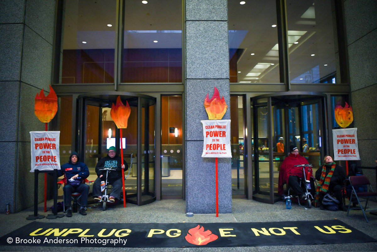 We have shut down the PG&amp;E building in San Francisco in the name of disability and climate justice! We refuse to accept a false choice between deadly fires and deadly shutoffs. #PGEisKillingUs #ReclaimOurPower
